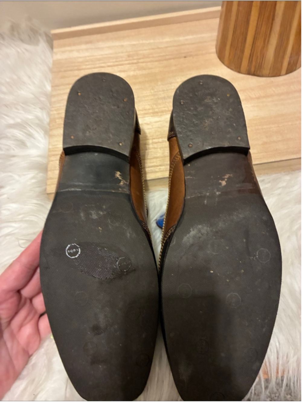 John Fluevog Orlovsky Discontinued Men's Brown Two-Tone Leather Dress Shoes - Picture 5 of 5